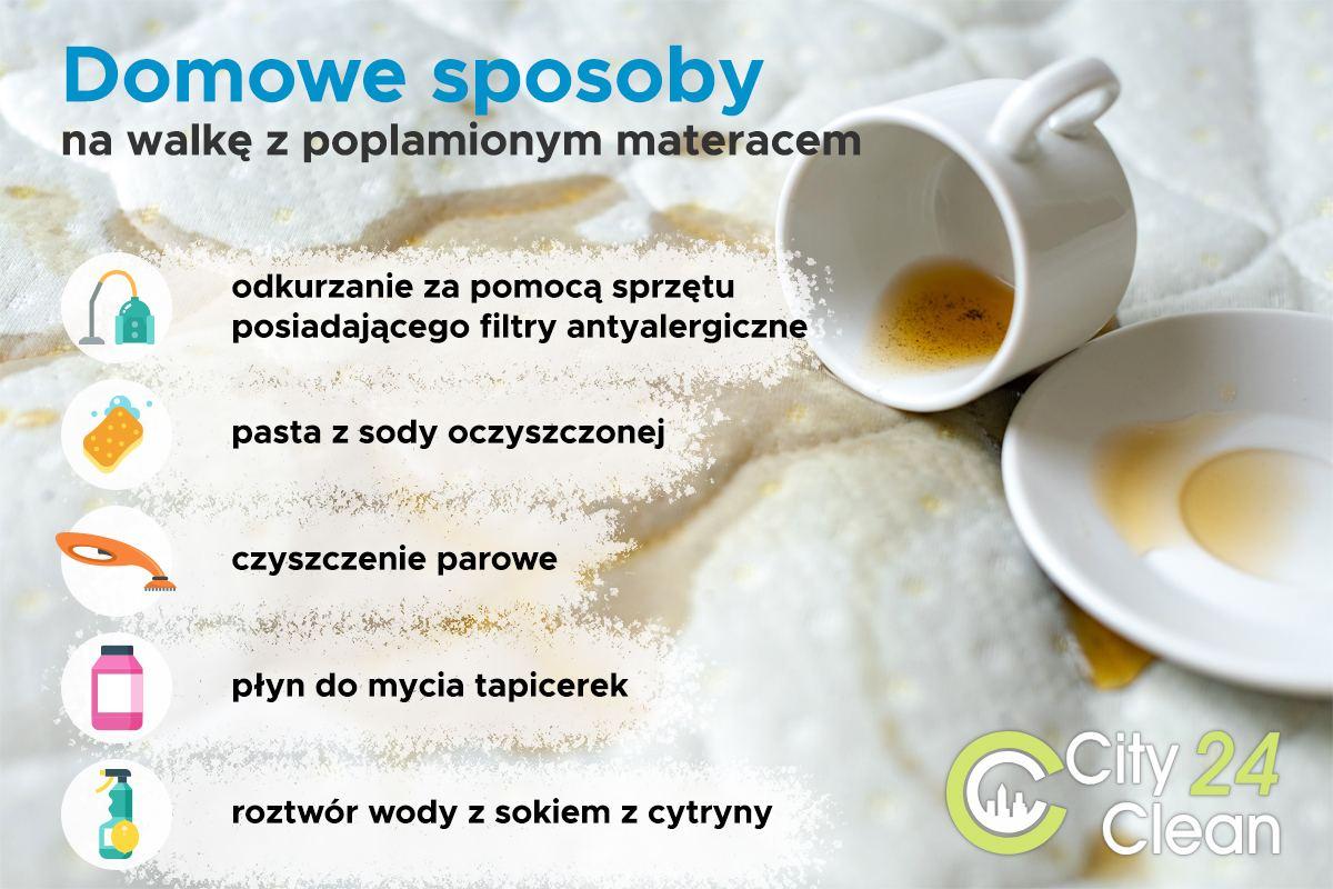 domowe sposoby na walkę z poplamionym materacem