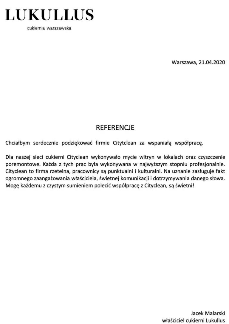 cukiernie lukullus warszawa referencje