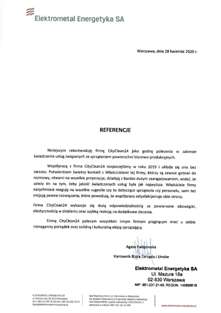 referencje elektrometal energetyka