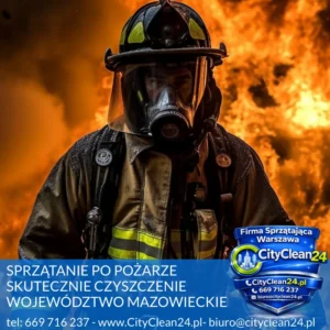 sprzątanie po pożarze Mazowieckie